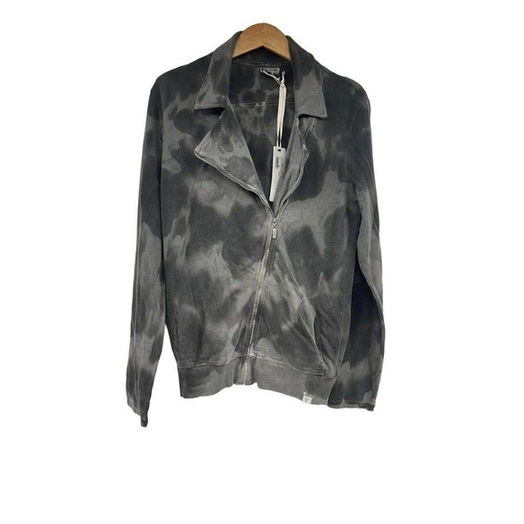 Freddy Hand Dyed Sweatshirt Jacket Gray Tie Dye Effect Womens Extra Large NWT - Picture 1 of 9